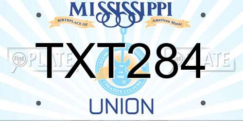 TXT284 Mississippi License Plate