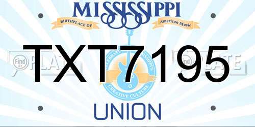 TXT7195 Mississippi License Plate