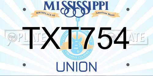 TXT754 Mississippi License Plate