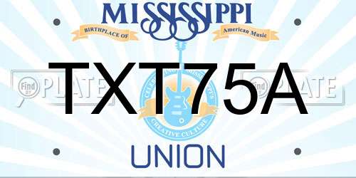 TXT75A Mississippi License Plate