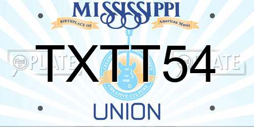TXTT54 Mississippi License Plate