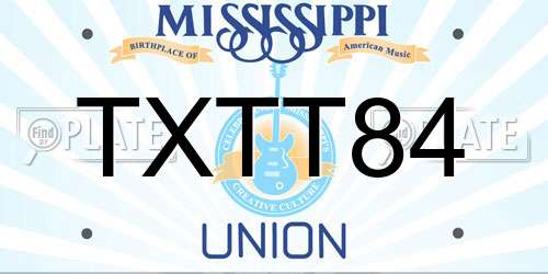 TXTT84 Mississippi License Plate