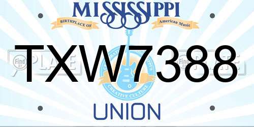 TXW7388 Mississippi License Plate