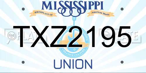 TXZ2195 Mississippi License Plate