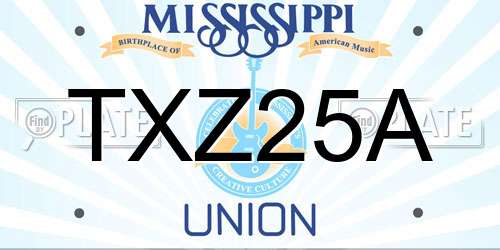 TXZ25A Mississippi License Plate