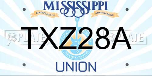 TXZ28A Mississippi License Plate