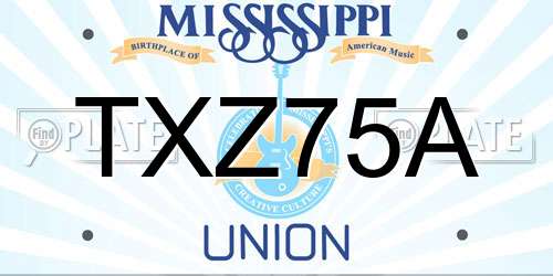 TXZ75A Mississippi License Plate