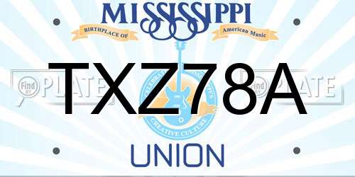 TXZ78A Mississippi License Plate