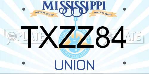 TXZZ84 Mississippi License Plate