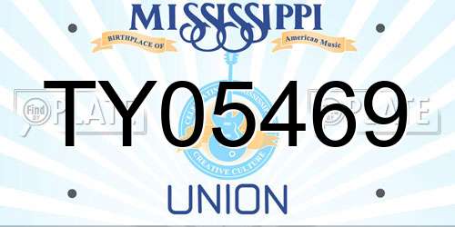 TY05469 Mississippi License Plate