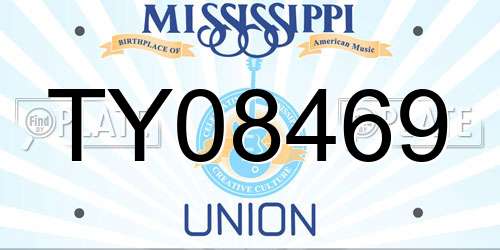 TY08469 Mississippi License Plate