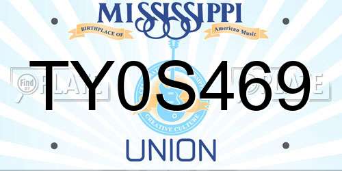 TY0S469 Mississippi License Plate