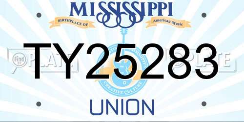 TY25283 Mississippi License Plate