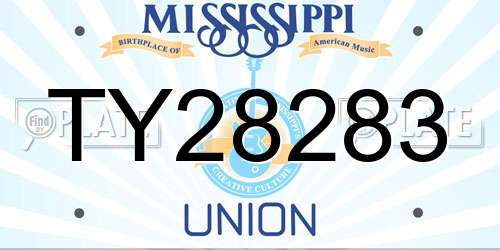 TY28283 Mississippi License Plate