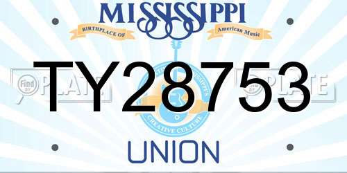 TY28753 Mississippi License Plate