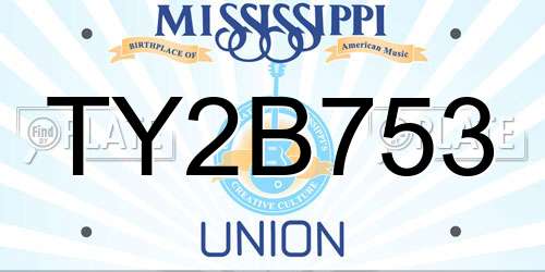 TY2B753 Mississippi License Plate
