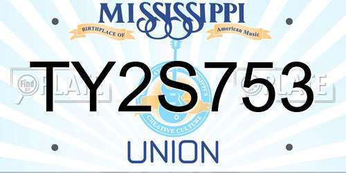 TY2S753 Mississippi License Plate
