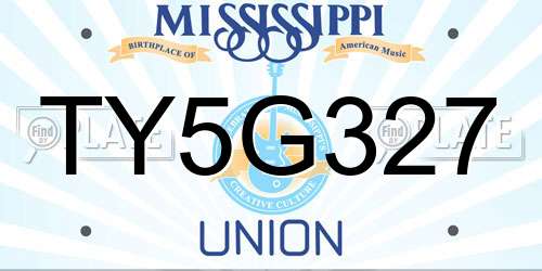 TY5G327 Mississippi License Plate
