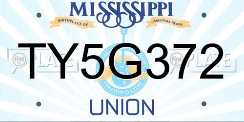 TY5G372 Mississippi License Plate