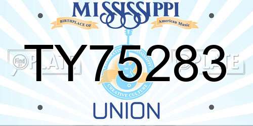 TY75283 Mississippi License Plate