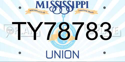 TY78783 Mississippi License Plate