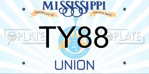 TY88 Mississippi License Plate