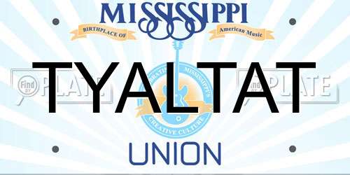 TYALTAT Mississippi License Plate