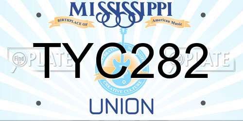 TYC282 Mississippi License Plate