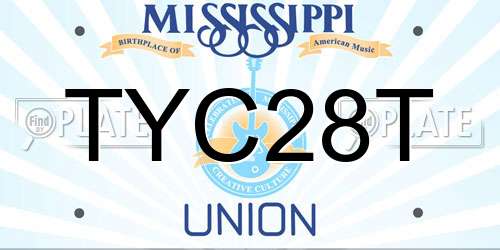 TYC28T Mississippi License Plate