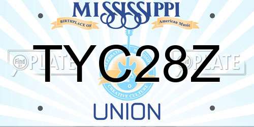 TYC28Z Mississippi License Plate