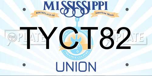 TYCT82 Mississippi License Plate