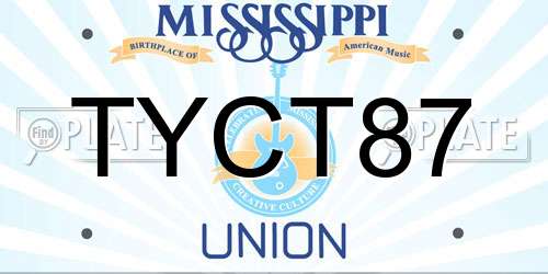 TYCT87 Mississippi License Plate