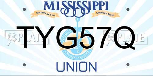 TYG57Q Mississippi License Plate