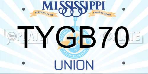 TYGB70 Mississippi License Plate