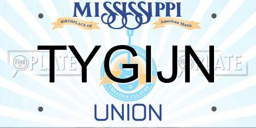 TYGIJN Mississippi License Plate