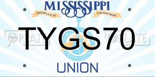 TYGS70 Mississippi License Plate