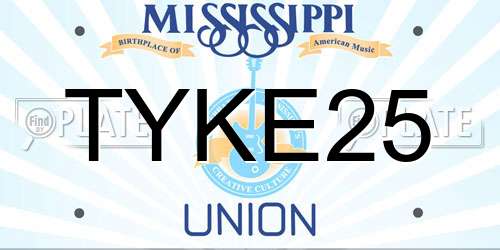 TYKE25 Mississippi License Plate