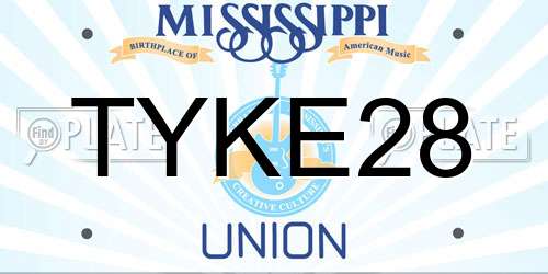 TYKE28 Mississippi License Plate