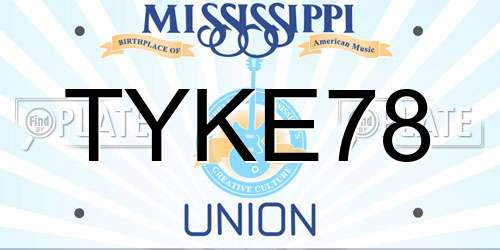 TYKE78 Mississippi License Plate