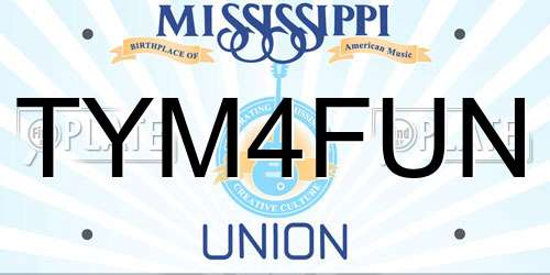 TYM4FUN Mississippi License Plate