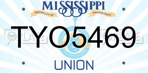 TYO5469 Mississippi License Plate