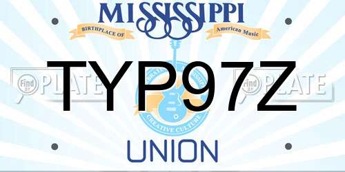 TYP97Z Mississippi License Plate