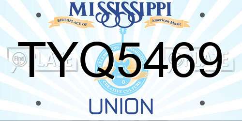 TYQ5469 Mississippi License Plate