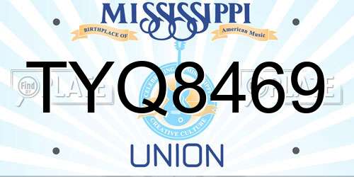 TYQ8469 Mississippi License Plate