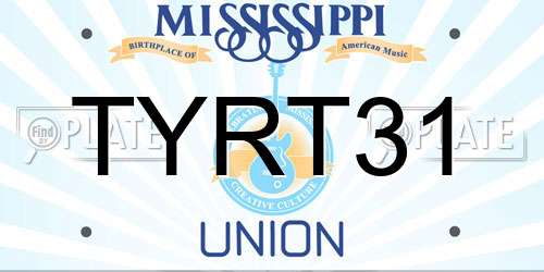 TYRT31 Mississippi License Plate
