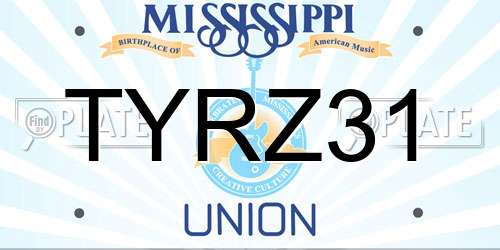 TYRZ31 Mississippi License Plate