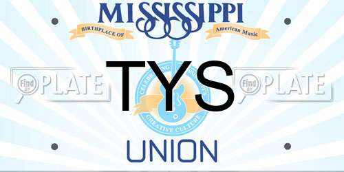 TYS Mississippi License Plate