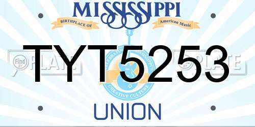 TYT5253 Mississippi License Plate