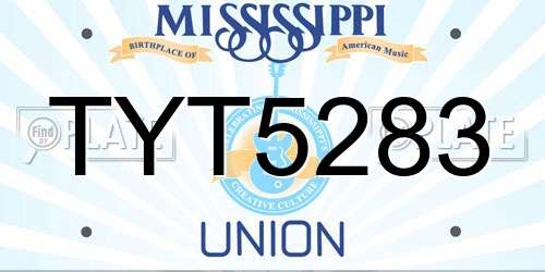 TYT5283 Mississippi License Plate