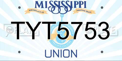 TYT5753 Mississippi License Plate
